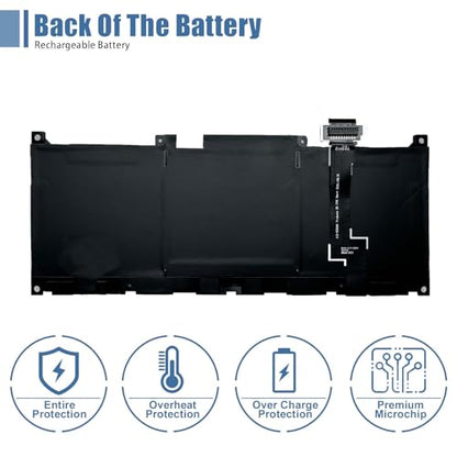 MN79H Laptop Battery Replacement for Dell XPS 9320 XPS 13 Plus 9320 XPS 13 9340 9345 Series 0NXRKW XPS9320-7523BLK-PUS XPS9320-7585SLV-PUS J7H5M 0J7H5M NXRKW 11.55V 55Wh 4524mAh - size: 10.44*4.31*0.23 inch MN79H