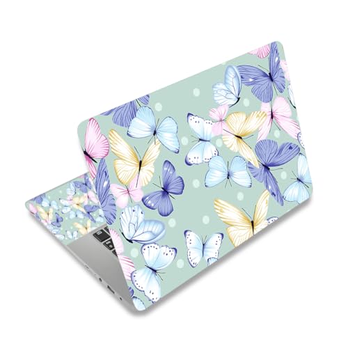 Laptop Stickers Decal,12 13 14 15 15.6 inches Netbook Laptop Skin Sticker Reusable Protector Cover Case for Toshiba Hp Samsung Dell Apple Acer Leonovo Sony Asus Laptop Notebook (Colorful Butterfly) - color: Colorful Butterfly