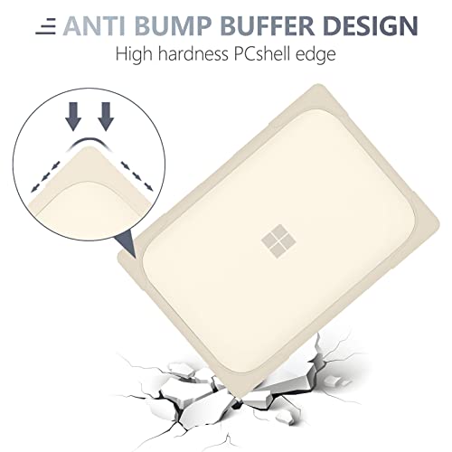 Batianda Case for Microsoft Surface Laptop 13.5 Inch,Metal Palm Rest, Khaki | Heavy Duty Ergonomic Foldable Stand, TPU Bumper, Matte Hard Shell, Fits Surface Laptop 3/4/5 13.5" with Metal Palm Rest - color: Khaki, size: with Metal Palm Rest