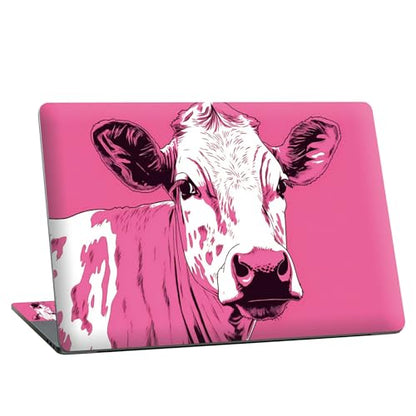 Universal Laptop Skin Sticker with 2 Wrist Pad Skins, Waterproof Scratch Resistant Vinyl Laptop Cover Decal, Cut to Fit for 11–15.6 Inch MacBook HP Dell Lenovo, Pink Cow - color: Pink Cow