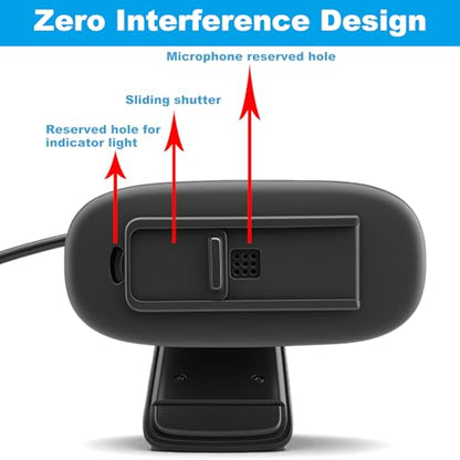 Webcam Cover for Logitech C270/C310 HD Webcam, Slide Shutter Privacy Cover with Precise Mic & LED Indicator Cutouts, Anti-Spy Shield for PC/Laptop (Black)