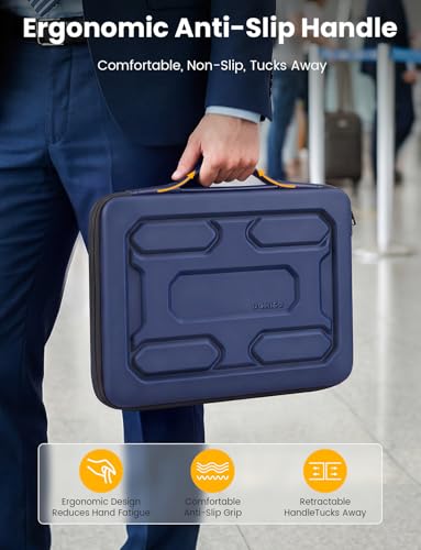 DOMISO Laptop Hard Case 14-14.4 inch Waterproof Shockproof Hard Shell Laptop Sleeve with Handle & Storage Pocket, Compatible with MacBook, HP, Dell,Dark Blue - color: Dark Blue, size: 14 inch