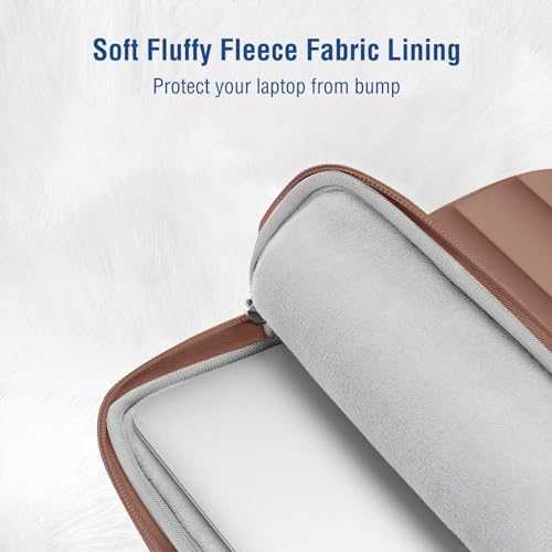 MOSISO Laptop Case 13.3 inch,13-13.3 inch Puffy Laptop Sleeve Compatible with MacBook Neo/Air 13.6 M5 M4 M3 M2 M1/Pro 13/14,HP Dell ASUS Lenovo,Polyester Horizontal Bag with Small Case, Mocha - color: Mocha, size: 13.3 inch