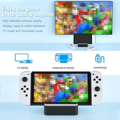 MVIIOE Upgraded Switch TV Dock for Nintendo Switch 1/Switch OLED | Switch Docking Station with LAN Ethernet, Support YouTube, 4K@60HZ 1080P HDMI 2.0 Port, 3 USB Ports & PD Fast Charging White - size: SWITCH 1