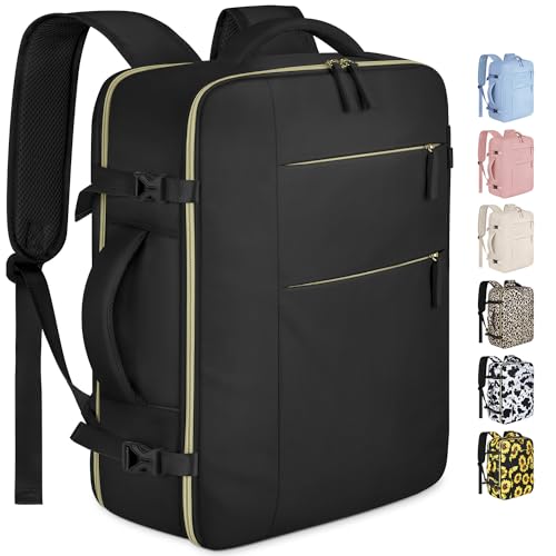 Capolo Travel Backpack for Women Men Waterproof Laptop Backpack Airlines Approved Personal Item Backpack Bag Computer Bookbag for Business, Work, Traveling Fits 15.6 Inch Laptop(Black) - color: Black, size: 15.6 Inch