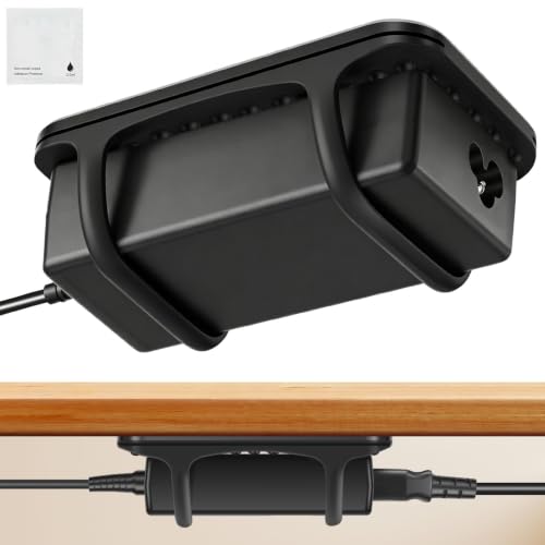 1 Pack Silicone Laptop Charger Holder with Adhesive Promoter Under Desk Universal Power Adapter Holder with Ventilated Design for Home and Office - size: 1pc