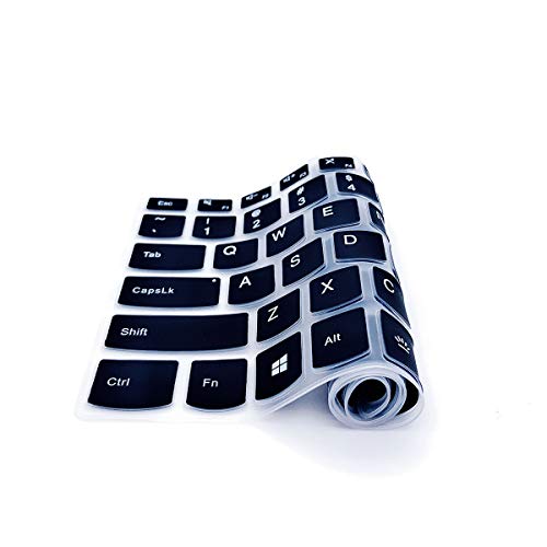 2Pack Keyboard Cover for Lenovo Yoga C740 C940 14" /Lenovo Yoga 6 13ARE05 13ALC6 /Yoga C930 930 920 13.9" /Yoga 720 720S 730 13.3" /Yoga 720 12.5" /Yoga 730 15.6"/Lenovo Flex 14 14" Keyboard Skin - color: Black+Clear
