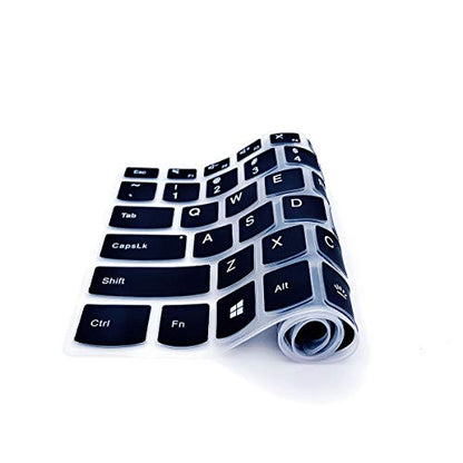 2Pack Keyboard Cover for Lenovo Yoga C740 C940 14" /Lenovo Yoga 6 13ARE05 13ALC6 /Yoga C930 930 920 13.9" /Yoga 720 720S 730 13.3" /Yoga 720 12.5" /Yoga 730 15.6"/Lenovo Flex 14 14" Keyboard Skin - color: Black+Clear