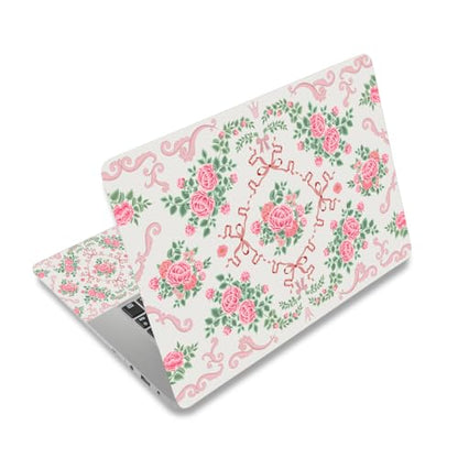 DINKY Laptop Skin Sticker Decal 15.6" 15.4" 12" 13" 13.3" 14" 15 inch Laptop Universal Vinyl Skin Stickers Cover Art Decal Notebook PC Personalized Protector, Pink Floral Bow - color: Pink Floral Bow