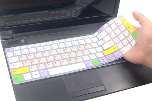 Silicone Keyboard Cover Compatible for Lenovo ideaPad Flex 5 5i 16", Yoga 7 7i 16", Yoga 7i 15.6", ideaPad 3 3i 5 5i 15.6", ideaPad Slim 5 5i 16", Lenovo V15 G5 G4 G3 15.6" (White & Pink) - color: White & Pink, size: Compatible for ThinkBook 15p