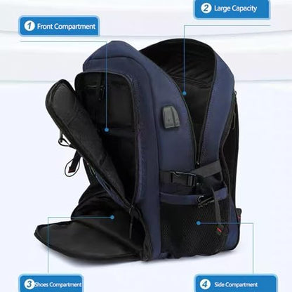 Travel laptop backpack, Extra Large 60L Traveling College Backpack,Large Capacity Backpack for Men Women,Fits 17 Inch Computer, USB Charging Port, Blue - color: 60l Blue