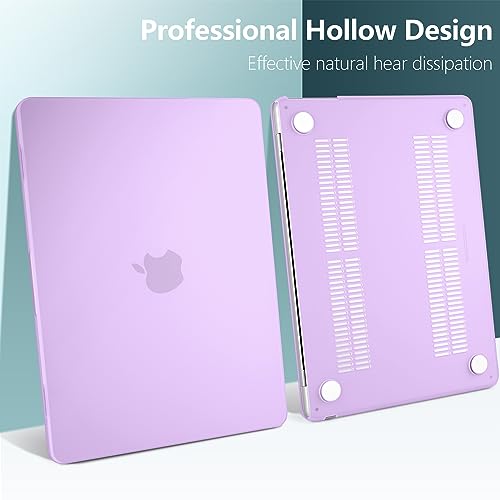 DONGKE Compatible with MacBook Air 13 inch Case M5 M4 M3 M2 2026 2025 2024-2022 A3449 A3240 A3113 A2681, Plastic Hard Shell & Keyboard Cover for MacBook Air 13.6 inch, Matte Purple - color: Matte Purple