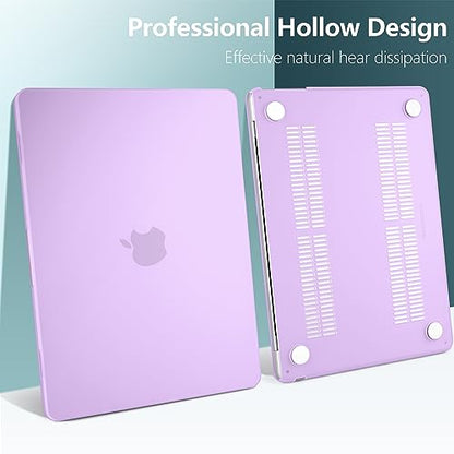 DONGKE Compatible with MacBook Air 13 inch Case M5 M4 M3 M2 2026 2025 2024-2022 A3449 A3240 A3113 A2681, Plastic Hard Shell & Keyboard Cover for MacBook Air 13.6 inch, Matte Purple - color: Matte Purple