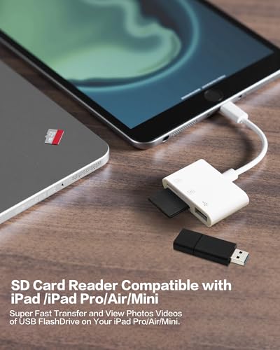 USBC Memory Card Reader 3-in-1 Plug & Play- Gardiva USB C SD Card Adapter Supports SD/TF/USB Flash Drives, Compatible with iPhone 15/16 Series, iPad, MacBook, Android Devices