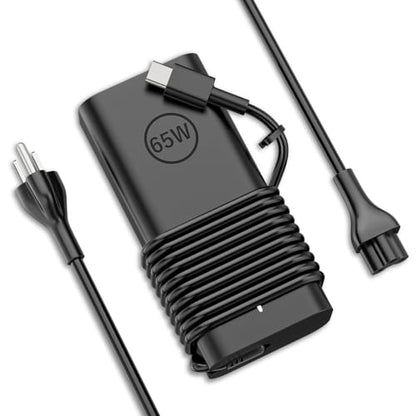 Slim 65W USB Type C Laptop Charger Compatible with Dell Computer Adapter | Latitude 5420 5430 5440 5450 5550 5520 7320 Inspiron 14 7425 16 7620 Chromebook 3100 3400 XPS 13 7390 2-in-1 Power Supply