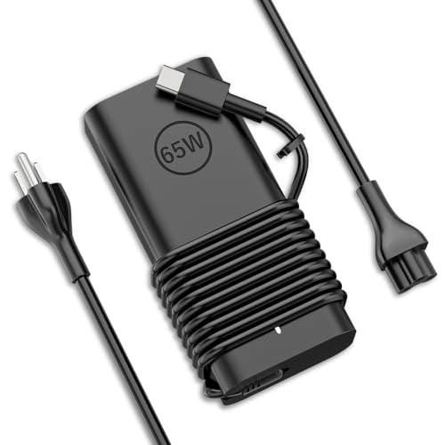 Slim 65W USB Type C Laptop Charger Compatible with Dell Computer Adapter | Latitude 5420 5430 5440 5450 5550 5520 7320 Inspiron 14 7425 16 7620 Chromebook 3100 3400 XPS 13 7390 2-in-1 Power Supply