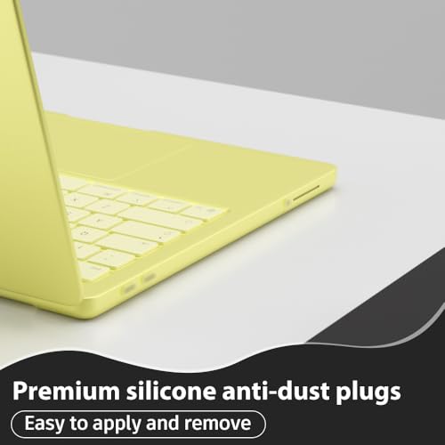 ProElife 5 Pcs Anti Dust Dirt Plug Cups Set for MacBook Neo, Citrus Clear | Durable & Reusable Silicone Laptop Accessories, Custom Fit Design, Easy to Clean Non-Slip Stuff for Macbook USB-C & Headphone - color: Citrus Clear