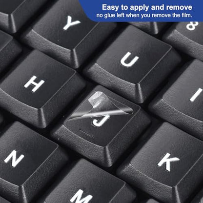 2PCS English Keyboard Letter Stickers - 3D Keyboard Letters Replacement Stickers English for Computer Laptop Desktop Keyboards, Borderless Alphabet Characters, Only Letter Leave on Keypads - color: English Transfer Letter-White