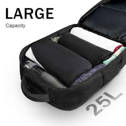 MATEIN Travel Laptop Backpack, Flight Approved Carry on Backpack, Black | Shoe Compartment, Large Personal Item Bag, Fits 15.6 Inch Laptop, Water Resistant, Overnight Luggage Bag, Weekender Bag - color: Black, size: Large