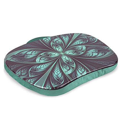 Lap Laptop Desk - Portable Laptop Accessory with Pillow Cushion, Fits up to 15.6 inch Laptop, Media Slot, Micro-bead Cushion - color: 1-green Flower