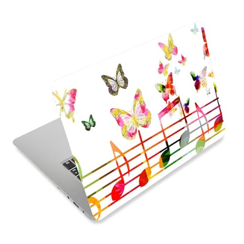 3D Print Laptop Skin Vinyl Sticker Decal, 12" 13" 13.3" 14" 15" 15.4" 15.6 inch Laptop Skin Sticker Cover Art Decal Protector Fits HP Dell Lenovo Compaq Apple Asus Acer (Butterfly Music) - color: Butterfly Music