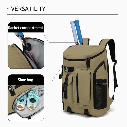 Kalesi Gym Duffle Bag Backpack 4-Way Waterproof with Shoes Compartment for travel Sport Hiking laptop - color: 02-wood Color