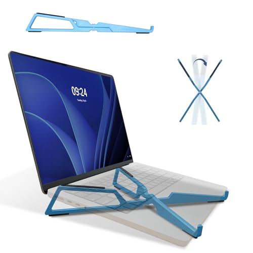 Portable Laptop Stand - Adjustable Foldable Riser, 10-16" (Blue) - color: Blue