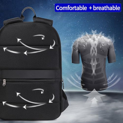 Business Backpack for Men 15.6 Inch,Slim & Expandable Waterproof Travel Laptop Backpack - color: Black