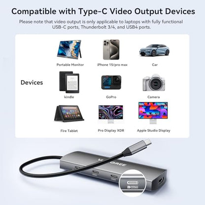VANGREE 9-in-1 USB C Hub 10Gbps with 4K@60Hz USB-C Display Output, 100W PD | 3*USB-C & 2*USB-A 3.2 10Gbps, 4K@60Hz HDMI, SD/TF reader, Supports SST & MST, for MacBook, iPad, Dell, Surface, Samsung DEX