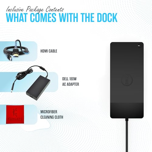 Dell WD19S Docking Station Dual Monitor - 180W USB-C, HDMI + DisplayPort | Features mini-DisplayPort, 2x USB-C & 3x USB-A 3.0 for full expansion