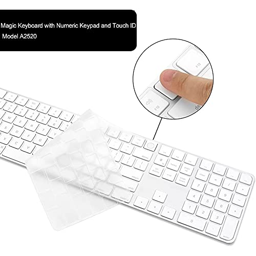 Keyboard Skin for Magic Keyboard A2520 with Numeric Keypad Touch ID | Keyboard Protector Cover for 2021 Magic Keyboard with Numeric Keypad Touch ID - color: 2021 Magic Keyboard with Numeric Keypad (Touch ID)