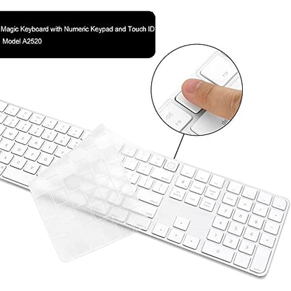 Keyboard Skin for Magic Keyboard A2520 with Numeric Keypad Touch ID | Keyboard Protector Cover for 2021 Magic Keyboard with Numeric Keypad Touch ID - color: 2021 Magic Keyboard with Numeric Keypad (Touch ID)