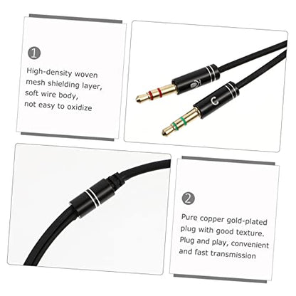 2pcs Audio Splitter y Adapter Cable Dual Male to Female Headphone Jack Extension for Microphone and Headset Compatible with Laptops Phones and Tablets