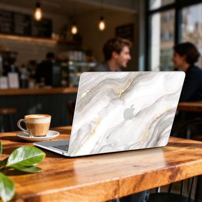 B BELK Compatible with MacBook Air 13 inch Case M1 2021 2020 2019 2018 | Model A2337 A2179 A1932, Plastic Hard Shell for MacBook Air 13.3 inch Case with Keyboard Cover&Screen Protector, White Marble - color: White Marble