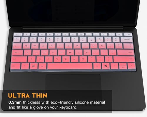 Keyboard Cover for 2026 2024 Microsoft Surface Laptop 8/7(7th Edition) 13.8 & 15 inch, Surface Laptop Accessories Ultra Thin Keyboard Protective Skin -Ombre Pink - color: Ombre Pink