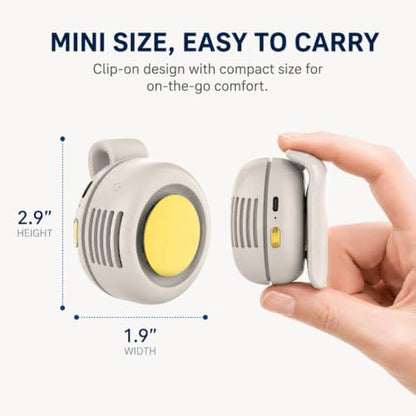 Portable Clip-On Fan, Silent Clip On Bladeless Fan, Personal Fan for Shirt & Waist, Adjustable 3-Speed For Outdoor Travel Office Home(White)