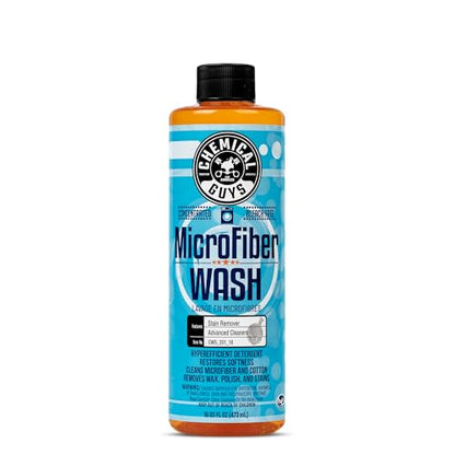Chemical Guys, Microfiber Wash & Towel Detergent, Deep Clean, Orange, 16 oz | Concentrated detergent deep-cleans microfiber towels, mitts and pads, lifting wax, grease and grime, no residue - size: 16 Fl Oz (Pack of 1)