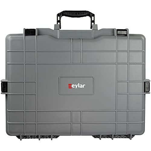 Eylar Large 22 inch Protective, Camera, Tools, Equipment Laptop Hard Case Waterproof w/ 3 Layers Foam (Gray) - color: Gray