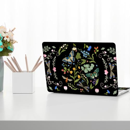 13" 13.3" 14" 15" 15.4" 15.6 Inches Laptop Skin Sticker Netbook Decal Vinyl Reusable Notebook Art Protector Cover, Personalized Skin, Dragonfly Butterfly Flower - color: Dragonfly Butterfly Flower