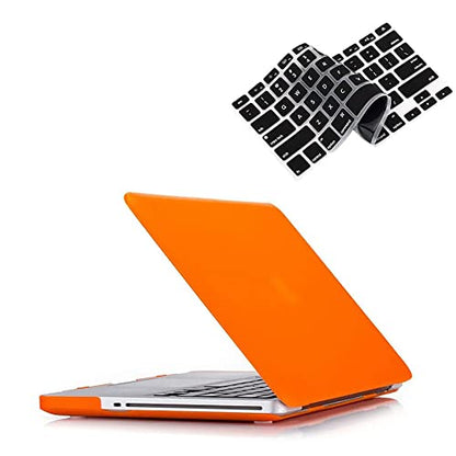 RUBAN Case Compatible with MacBook Pro 15 inch 2011 2010 2009 Release A1286, Plastic Hard Case Shell and Keyboard Cover for Older Version MacBook Pro 15 Inch with CD-ROM (Orange) - color: Orange