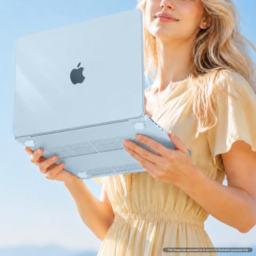 MOSISO Compatible with MacBook Air 15 inch Case M5 2026 M4 M3 M2 2025-2023 | A3448 A3241 A3114 A2941, Scratch-Resistant Protective Hard Shell Case&Keyboard Cover&ScreenFilm&Pouch, Crystal Sky Blue - color: Crystal Sky Blue