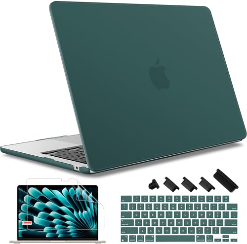 May Chen for 2026 MacBook Air 15 inch Case 2025 2024 2023 A3448 M5 A3241 M4 A3114 M3 A2941 M2 with Liquid Retina Display & Touch ID, Plastic Hard Shell with Keyboard Cover - Matte Dark Cyan - color: Matte Dark Cyan