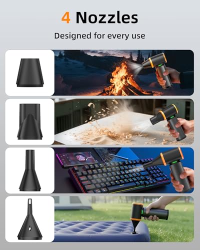 Compressed Air Duster, 180000RPM High-Velocity Electric Air Duster with Stepless Speed Control, Rechargeable Portable Cordless Air Blower for Home, Car, Computer, and Keyboard Cleaning