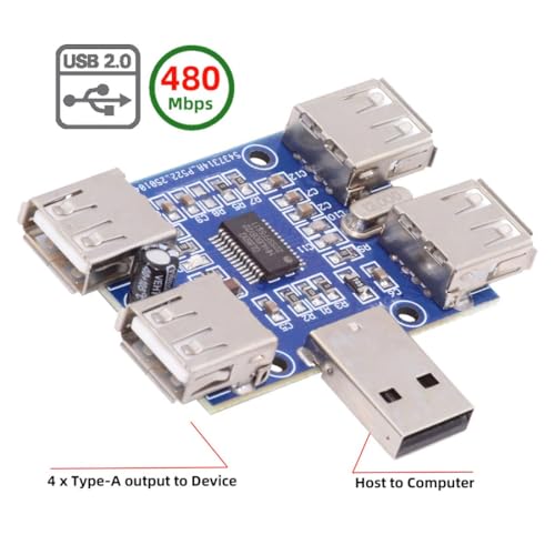 ChenYang 4 Port USB 2.0 HUB,USB A 1 to 4 USB 2.0 Splitter Port Multiplier Expansion Adapter for Laptop/Flash Drive/Keyborad/Mouse - style: USB-A 1-to-4 USB-A
