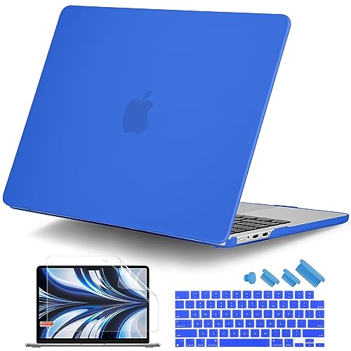 DONGKE Compatible with MacBook Air 13 inch Case M5 M4 M3 M2 2026 2025 2024-2022 A3449 A3240 A3113 A2681, Plastic Hard Shell & Keyboard Cover for MacBook Air 13.6 inch, Matte Dark Blue - color: Matte Dark Blue