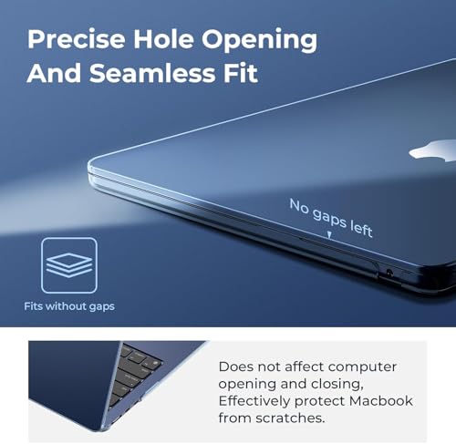 EooCoo Case Compatible with MacBook Air 13 inch M5 2026-2022 M4 M3 M2 A3449 A3240 A3113 A2681, Crystal Hard Shell Scratch Resistant Protective Cover for Mac Air 13.6 inch, Midnight - color: Crystal Midnight, size: Air 13.6-inch