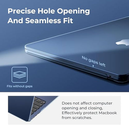 EooCoo Case Compatible with MacBook Air 13 inch M5 2026-2022 M4 M3 M2 A3449 A3240 A3113 A2681, Crystal Hard Shell Scratch Resistant Protective Cover for Mac Air 13.6 inch, Midnight - color: Crystal Midnight, size: Air 13.6-inch