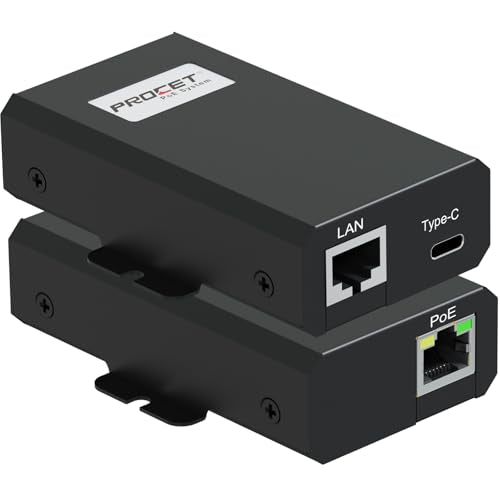 PROCET 2.5G PoE Splitter, 25W Gigabit PoE to USB C PD & RJ45 Ethernet Connectivity for eero 6/7, Wireless AP, Tablet, iPad, Google TV, USB C Hub, Digital Display, Smart Home Hub - color: 25W 2.5G