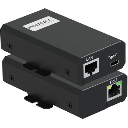 PROCET 2.5G PoE Splitter, 25W Gigabit PoE to USB C PD & RJ45 Ethernet Connectivity for eero 6/7, Wireless AP, Tablet, iPad, Google TV, USB C Hub, Digital Display, Smart Home Hub - color: 25W 2.5G