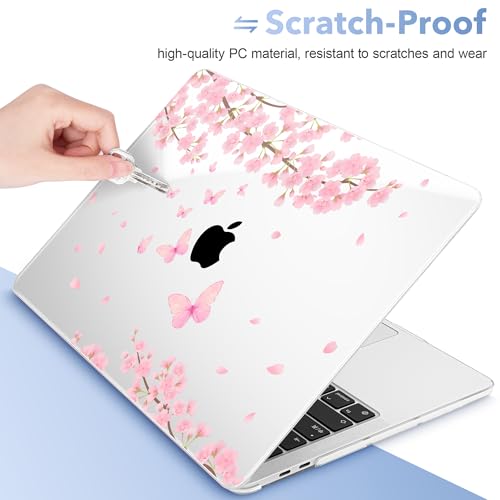 May Chen Case for MacBook Pro 13 inch M2 2023,2022,2021,2020 A2338 M1 A2251 A2289, Plastic Hard Shell Cover for MacBook Pro 13" with Touch Bar Fits Touch ID, Cherry Blossom - color: Cherry blossom